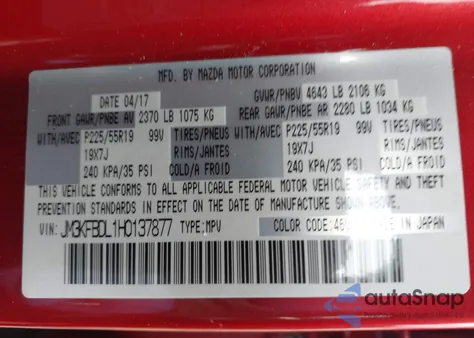 2017 Mazda Cx-5 Grand Touring from USA, damaged, VIN JM3KFBDL1H0137877